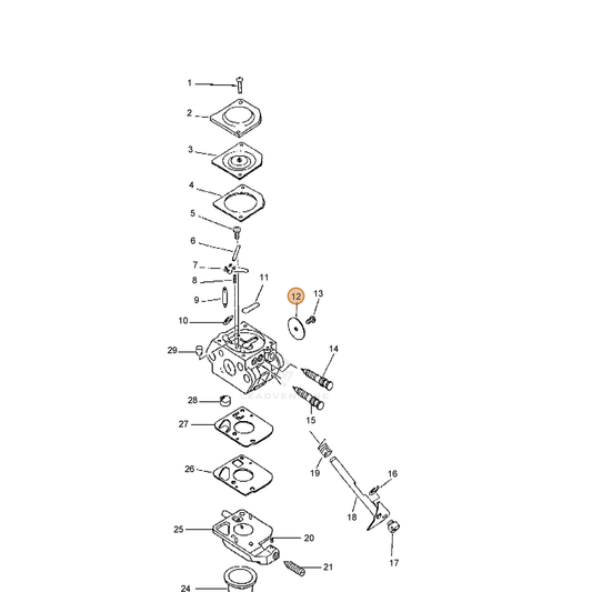 ECHO part 12531649030 — IPL diagram snippet (6x zoom, amber highlight)