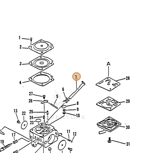 ECHO part 12531733330 — IPL diagram snippet (6x zoom, amber highlight)
