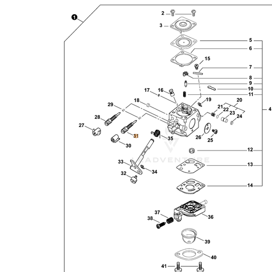 ECHO part 12531809920 — IPL diagram snippet (6x zoom, amber highlight)
