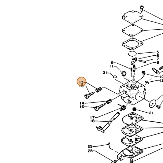 ECHO part 12531913930 — IPL diagram snippet (6x zoom, amber highlight)