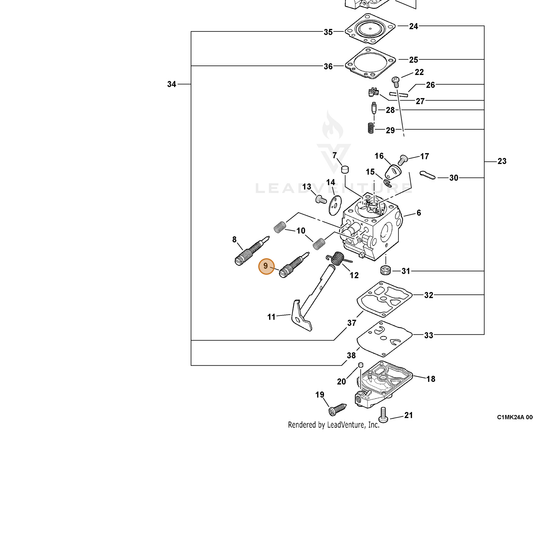 ECHO part 12532008360 — IPL diagram snippet (6x zoom, amber highlight)