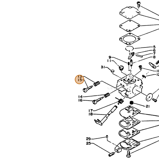 ECHO part 12532013930 — IPL diagram snippet (6x zoom, amber highlight)