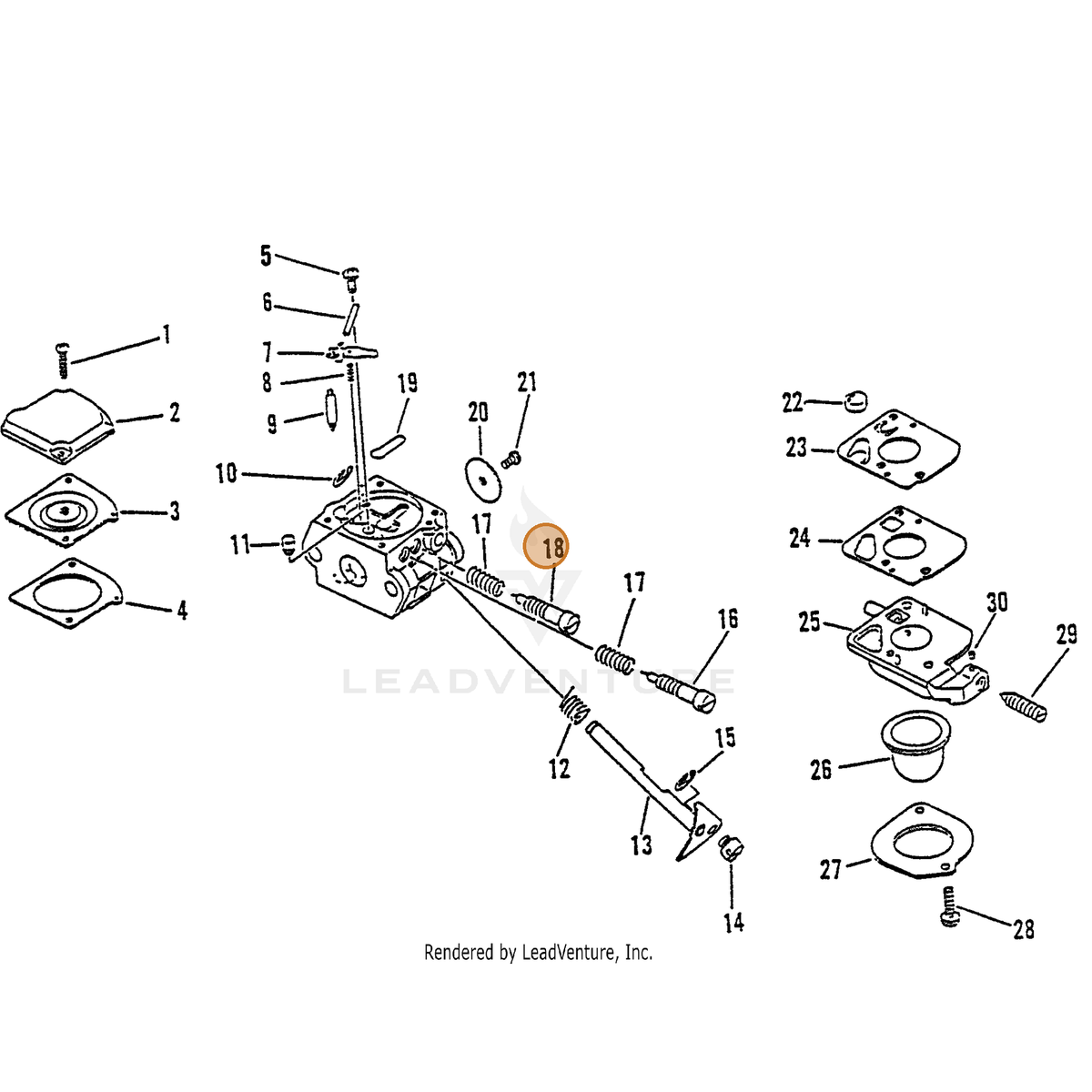 ECHO part 12532051030 — IPL diagram snippet (6x zoom, amber highlight)