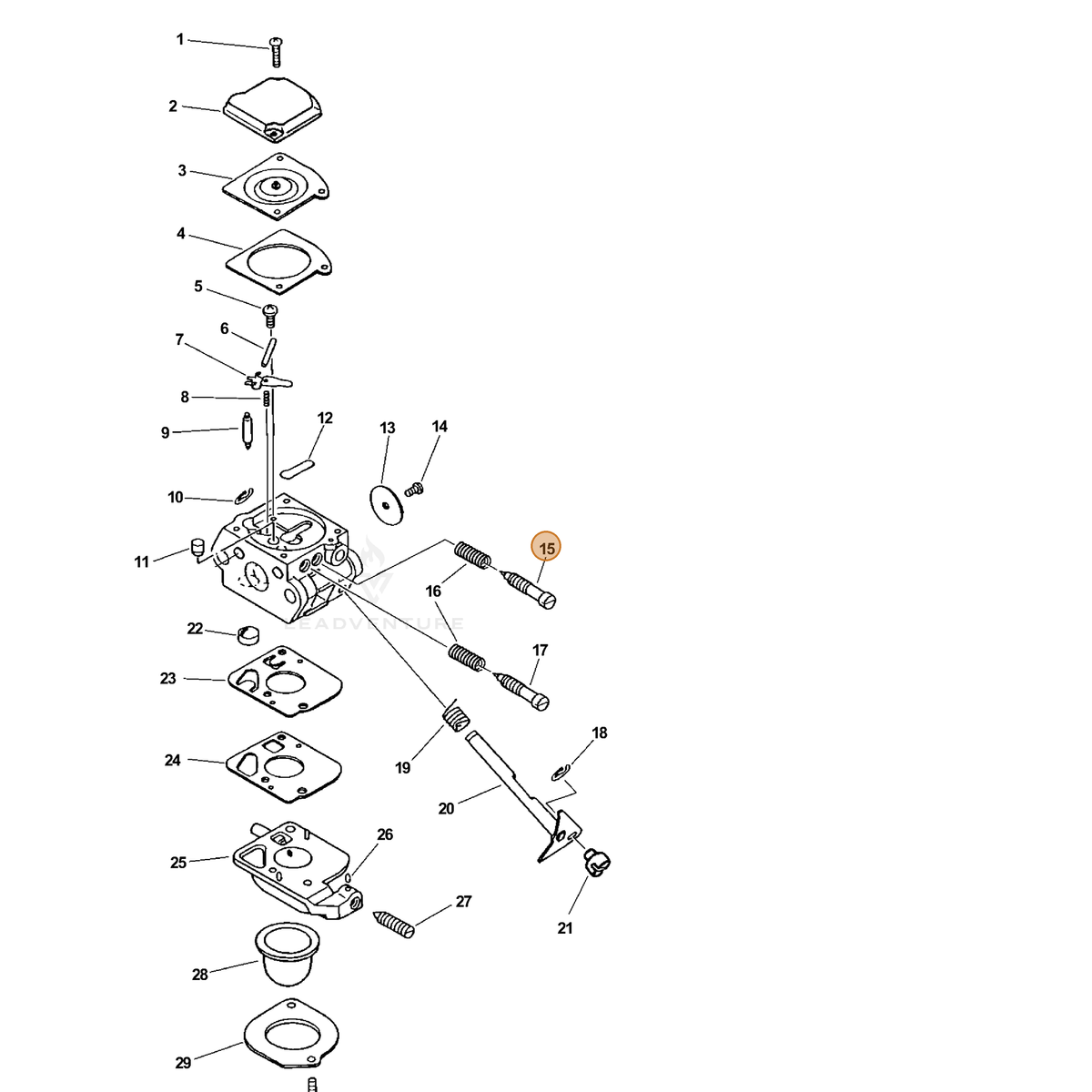 ECHO part 12532051230 — IPL diagram snippet (6x zoom, amber highlight)