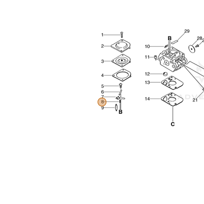 ECHO part 12532211520 — IPL diagram snippet (6x zoom, amber highlight)