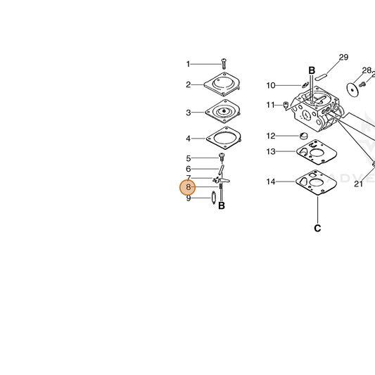 ECHO part 12532211520 — IPL diagram snippet (6x zoom, amber highlight)