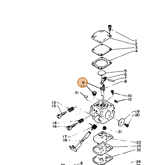 ECHO part 12532213930 — IPL diagram snippet (6x zoom, amber highlight)