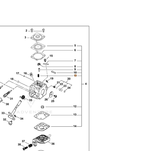 ECHO part 12532242030 — IPL diagram snippet (6x zoom, amber highlight)