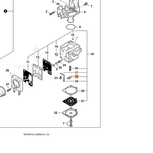 ECHO part 12532308260 — IPL diagram snippet (6x zoom, amber highlight)