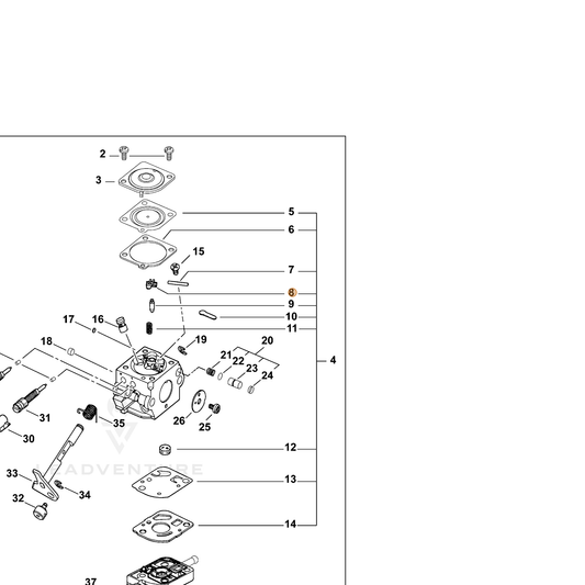 ECHO part 12532342030 — IPL diagram snippet (6x zoom, amber highlight)