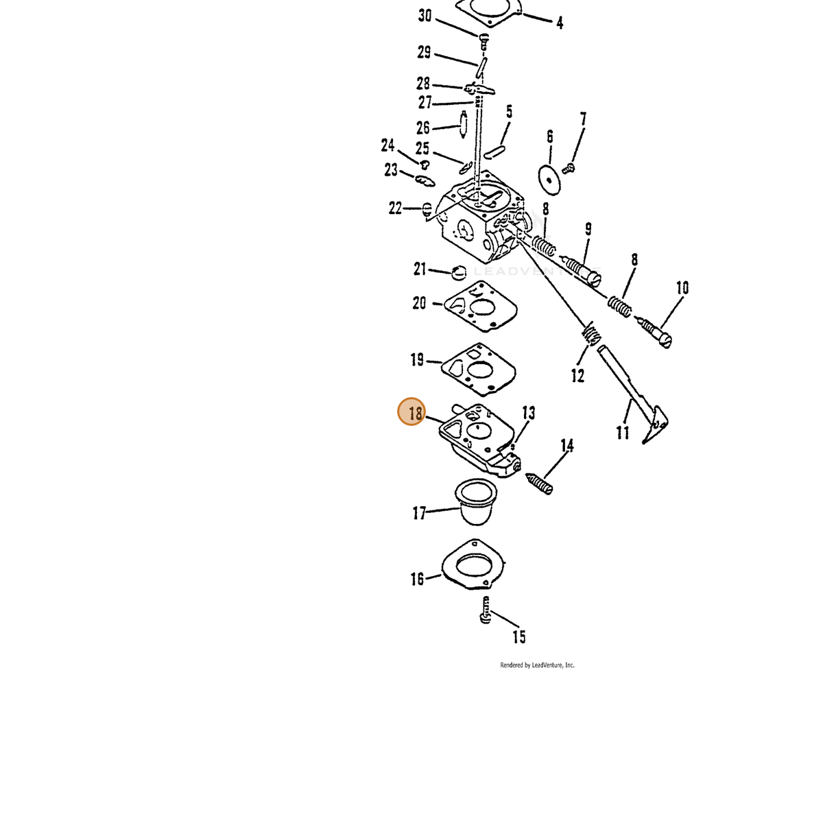 ECHO part 12532411610 — IPL diagram snippet (6x zoom, amber highlight)