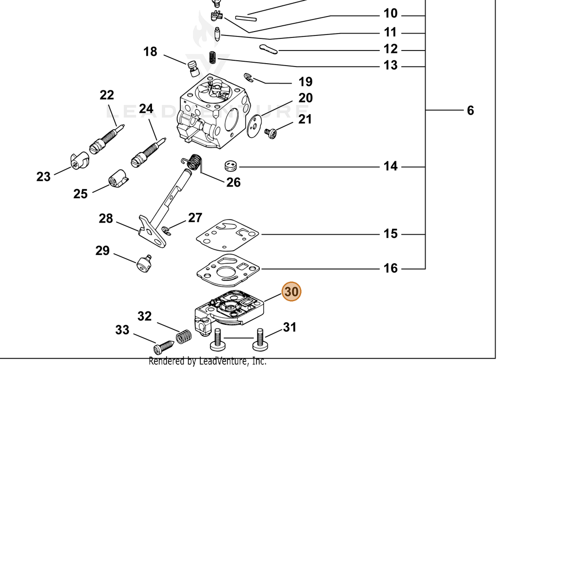 ECHO part 12532412820 — IPL diagram snippet (6x zoom, amber highlight)