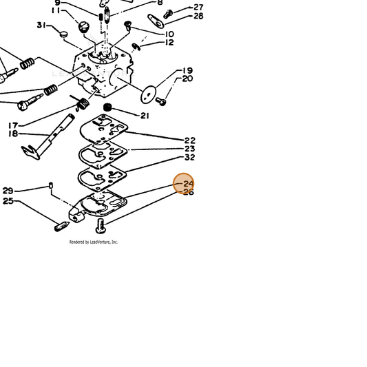 ECHO part 12532413931 — IPL diagram snippet (6x zoom, amber highlight)