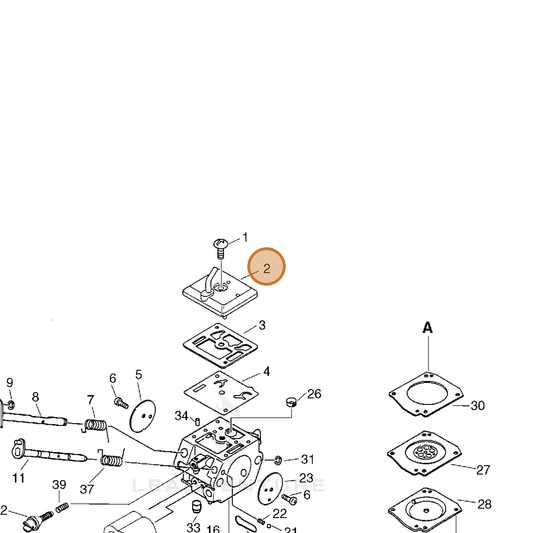 ECHO part 12532454430 — IPL diagram snippet (6x zoom, amber highlight)