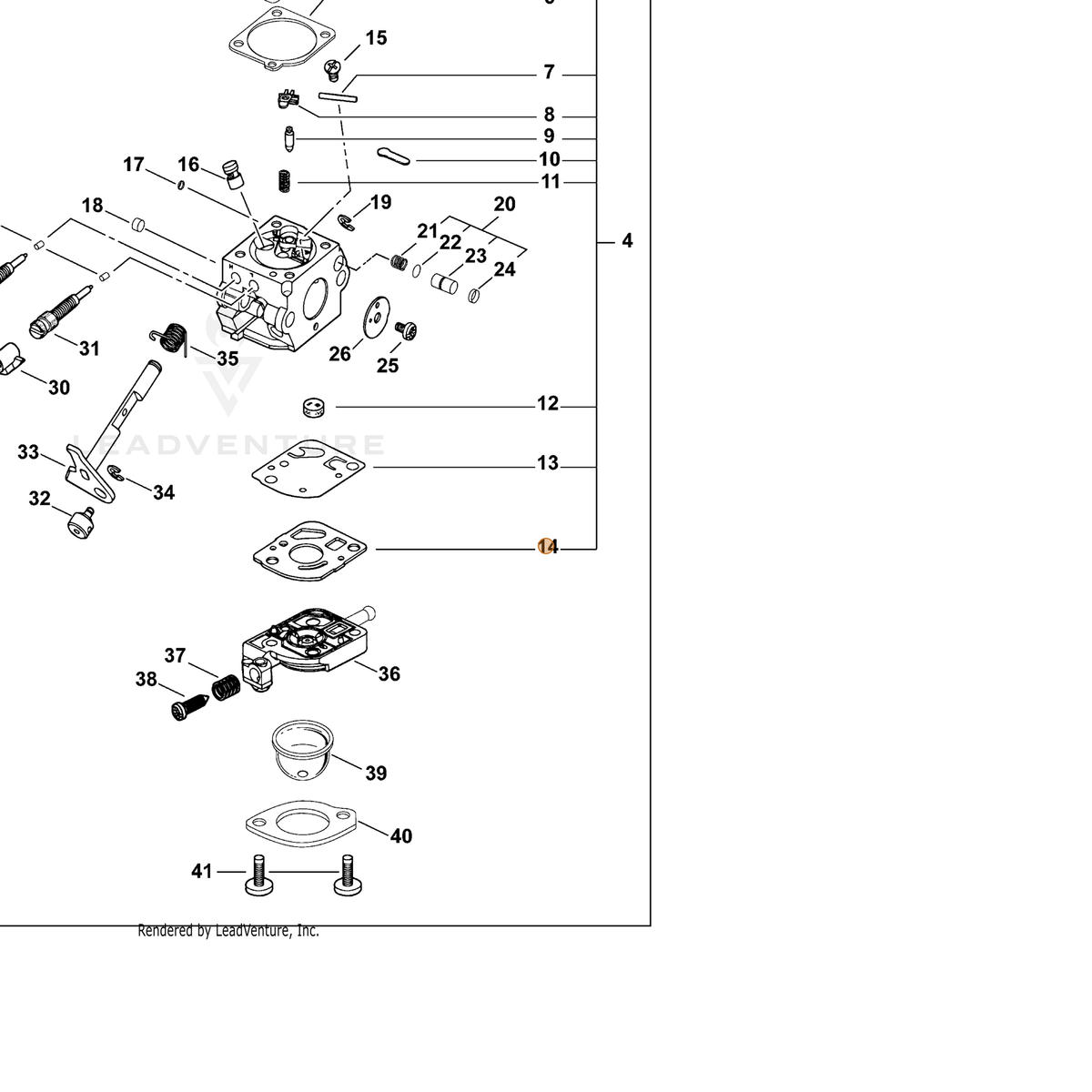 ECHO part 12532513310 — IPL diagram snippet (6x zoom, amber highlight)