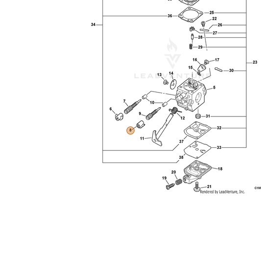 ECHO part 12532908560 — IPL diagram snippet (6x zoom, amber highlight)