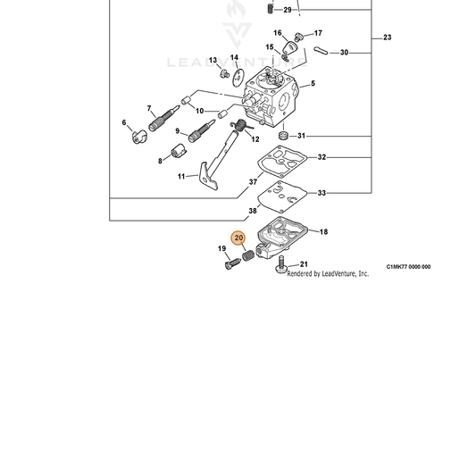 ECHO part 12533308560 — IPL diagram snippet (6x zoom, amber highlight)