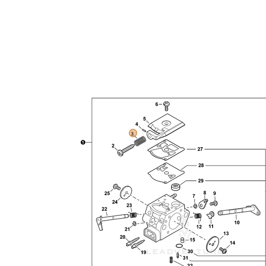 ECHO part 12533333330 — IPL diagram snippet (6x zoom, amber highlight)