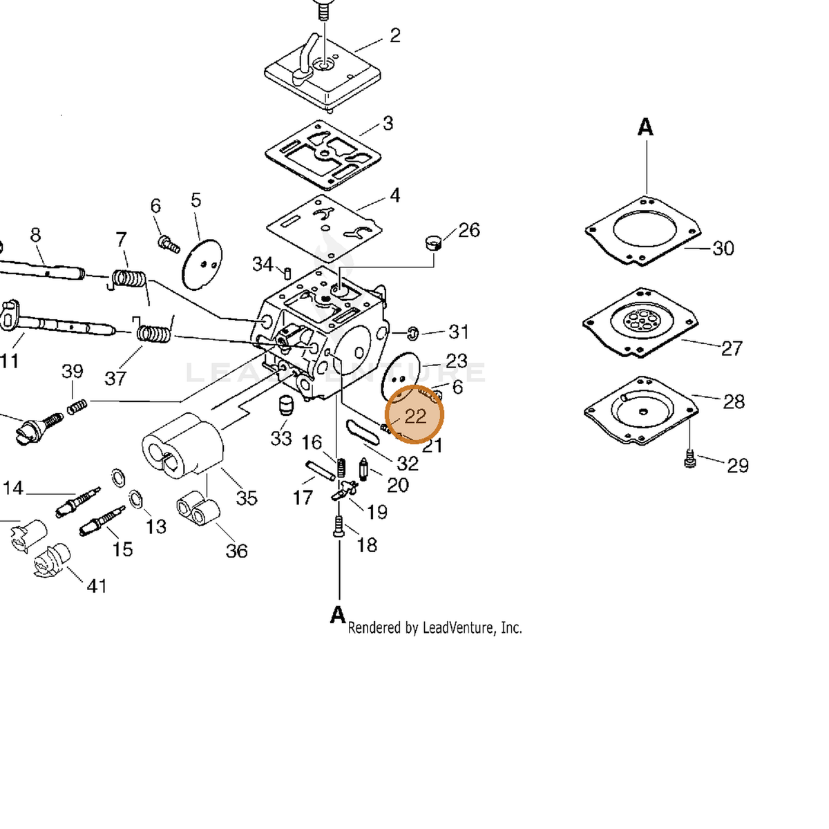 ECHO part 12533533330 — IPL diagram snippet (6x zoom, amber highlight)