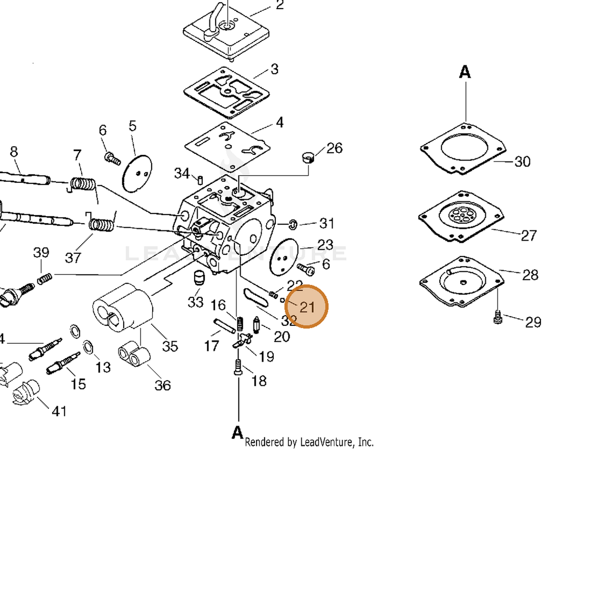 ECHO part 12533633330 — IPL diagram snippet (6x zoom, amber highlight)