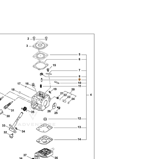 ECHO part 12533706960 — IPL diagram snippet (6x zoom, amber highlight)