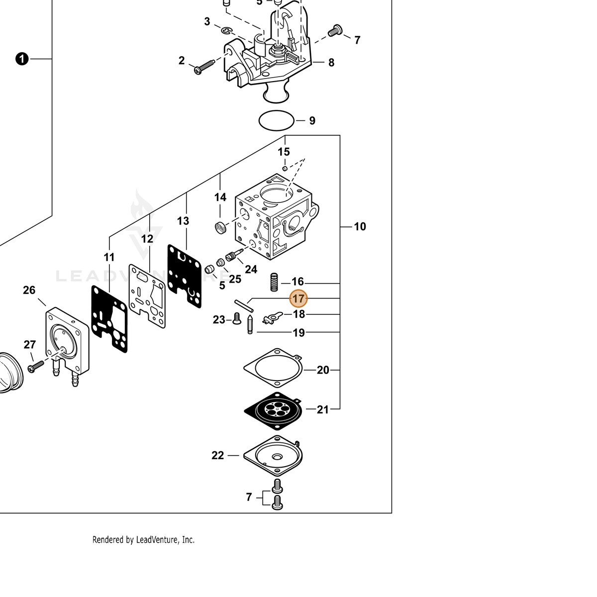 ECHO part 12533813930 — IPL diagram snippet (6x zoom, amber highlight)