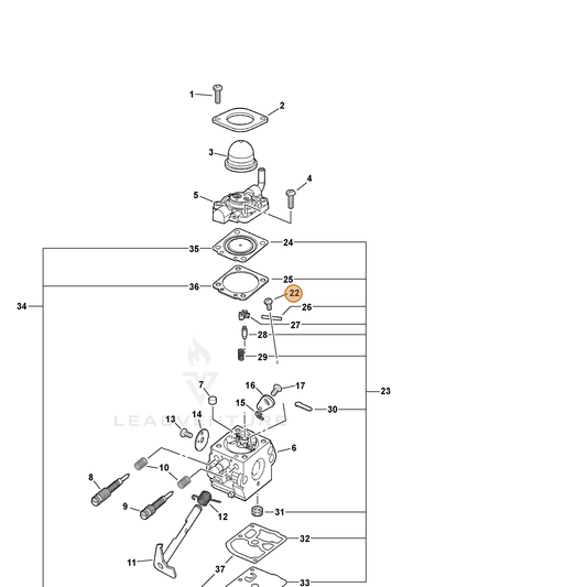 ECHO part 12533913930 — IPL diagram snippet (6x zoom, amber highlight)