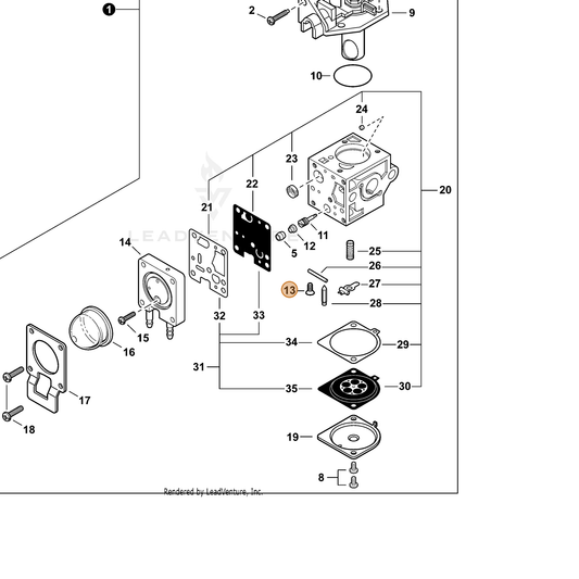 ECHO part 12533942030 — IPL diagram snippet (6x zoom, amber highlight)