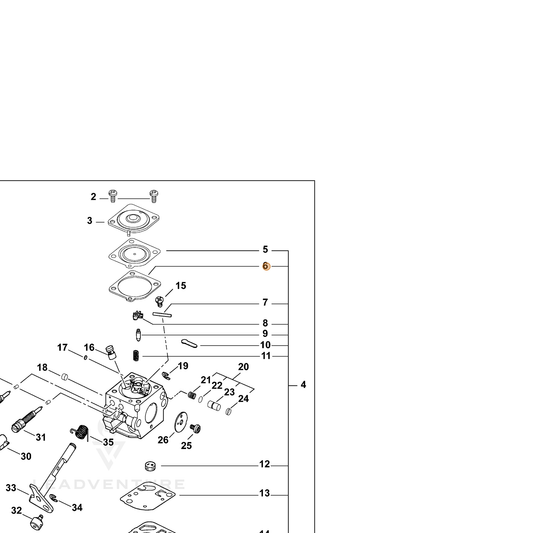 ECHO part 12534051030 — IPL diagram snippet (6x zoom, amber highlight)