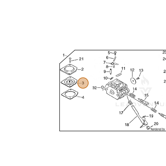 ECHO part 12534142030 — IPL diagram snippet (6x zoom, amber highlight)