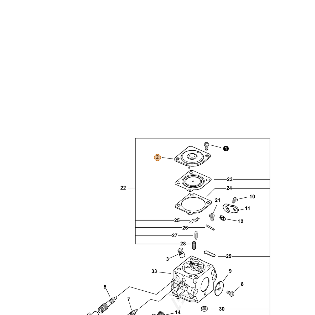 ECHO part 12534207360 — IPL diagram snippet (6x zoom, amber highlight)