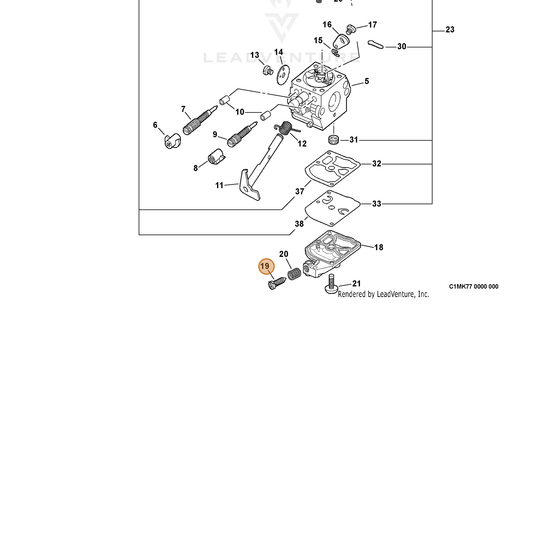 ECHO part 12534408560 — IPL diagram snippet (6x zoom, amber highlight)