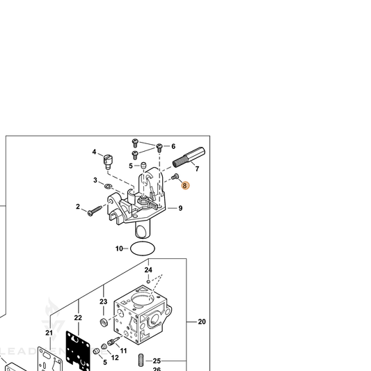 ECHO part 12534452130 — IPL diagram snippet (6x zoom, amber highlight)