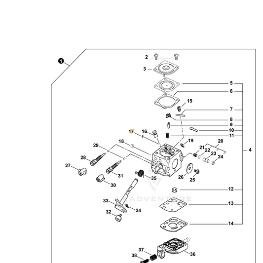 ECHO part 12534513310 — IPL diagram snippet (6x zoom, amber highlight)