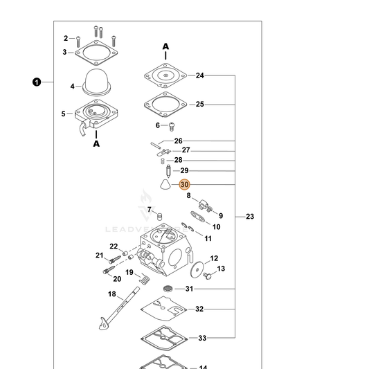 ECHO part 12534551030 — IPL diagram snippet (6x zoom, amber highlight)