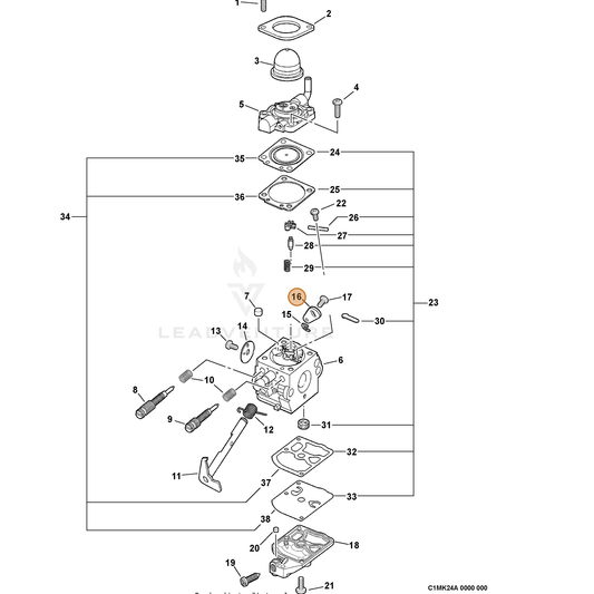ECHO part 12535008360 — IPL diagram snippet (6x zoom, amber highlight)