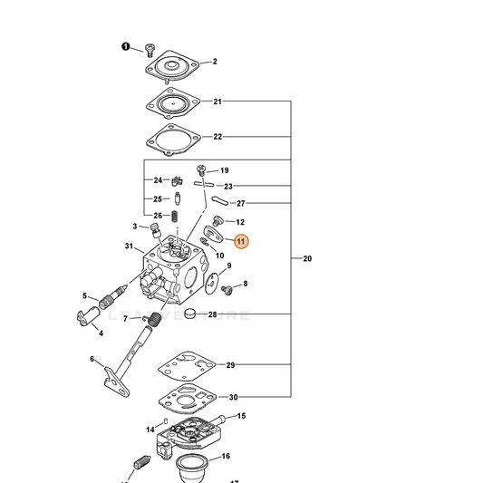 ECHO part 12535020560 — IPL diagram snippet (6x zoom, amber highlight)