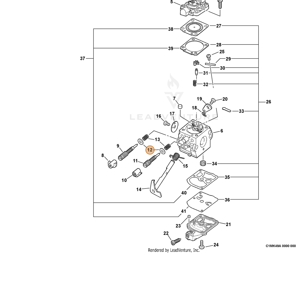ECHO part 12535320560 — IPL diagram snippet (6x zoom, amber highlight)