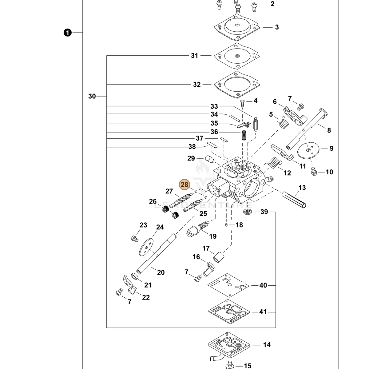 ECHO part 12536312820 — IPL diagram snippet (6x zoom, amber highlight)