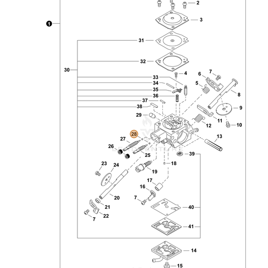 ECHO part 12536312820 — IPL diagram snippet (6x zoom, amber highlight)