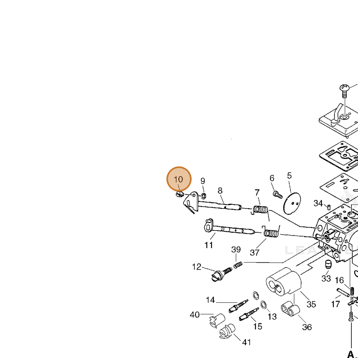 ECHO part 12537254430 — IPL diagram snippet (6x zoom, amber highlight)