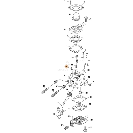 ECHO part 12537605360 — IPL diagram snippet (6x zoom, amber highlight)