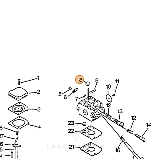 ECHO part 12537606360 — IPL diagram snippet (6x zoom, amber highlight)
