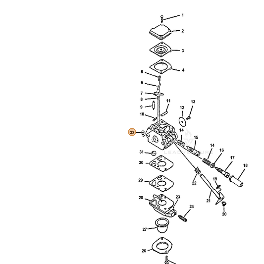 ECHO part 12537607760 — IPL diagram snippet (6x zoom, amber highlight)