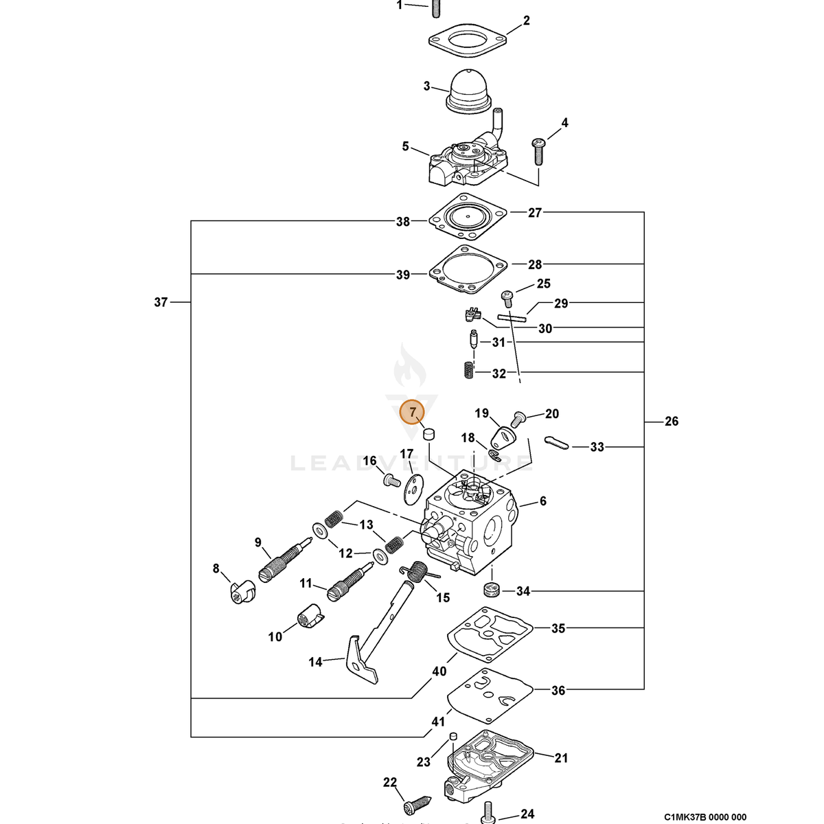 ECHO part 12537608560 — IPL diagram snippet (6x zoom, amber highlight)