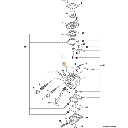 ECHO part 12537608660 — IPL diagram snippet (6x zoom, amber highlight)