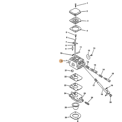ECHO part 12537613210 — IPL diagram snippet (6x zoom, amber highlight)