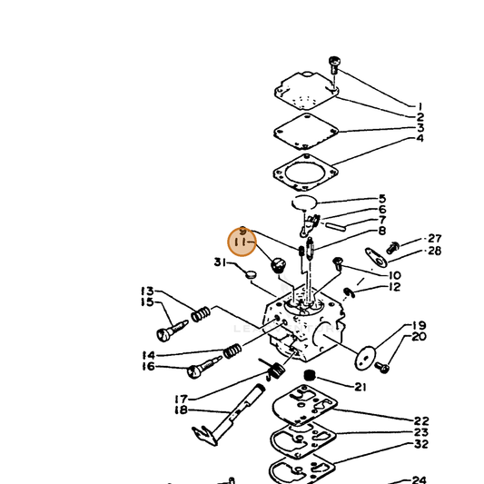 ECHO part 12537613930 — IPL diagram snippet (6x zoom, amber highlight)