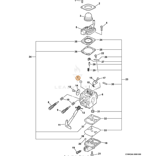 ECHO part 12537651030 — IPL diagram snippet (6x zoom, amber highlight)