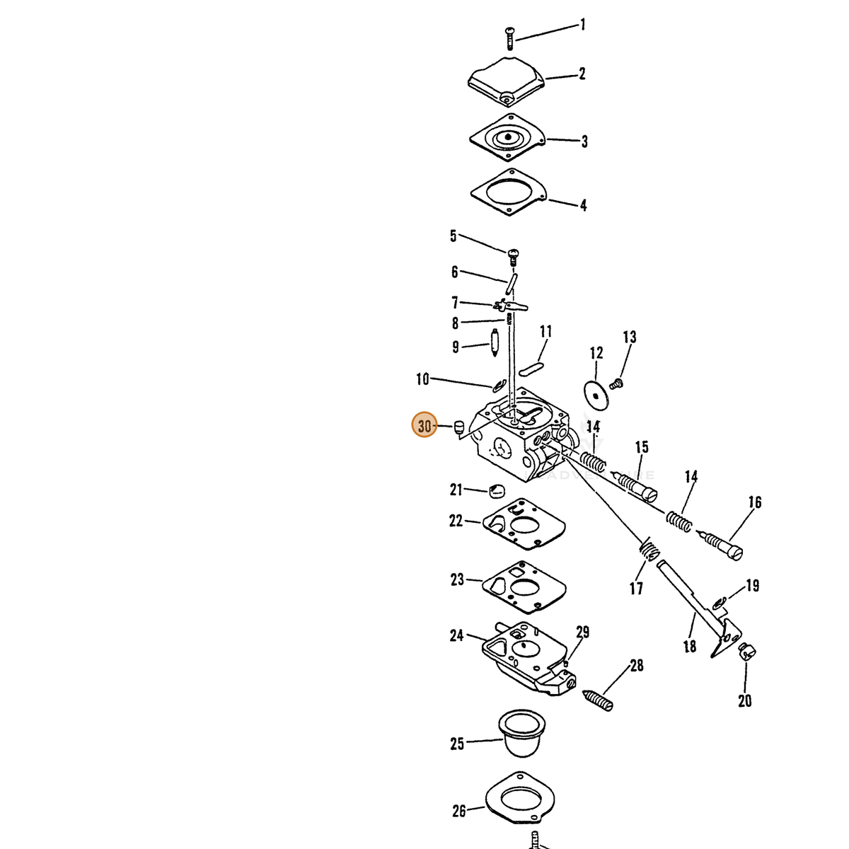 ECHO part 12537651330 — IPL diagram snippet (6x zoom, amber highlight)
